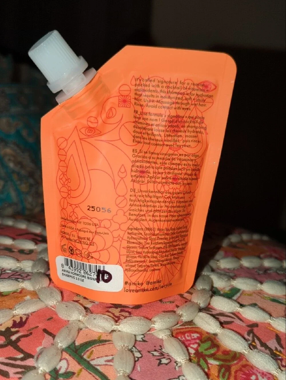 amika Normcore Signature Shampoo Pouch - Bright Orange